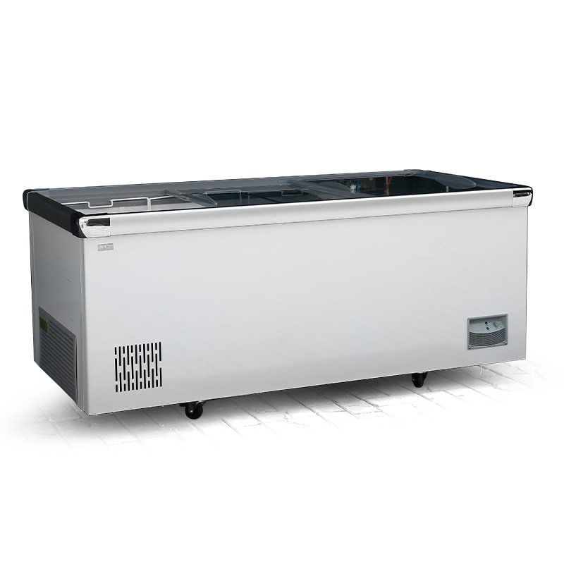 Top Open Lid Chest Freezer Supermarket Frozen Food Meat Island Refrigerator Glass Door Freezer Deep Fridge Freezer
