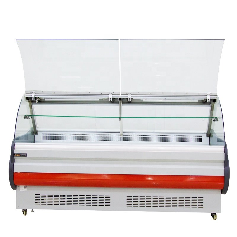 Kitchen Ware Deli Cooler Display Swing up Glass Door Glass Cover Fridge With Popular Appearance for Supermarket Restaurant