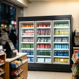 Large Capacity 3 Door Fridge Bright LED Illumination Glass Door Display Chiller for Convenience Shop