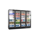 4 Glass Door Upright Drink Refrigerator Large Volume Beverage Display Cabinet for Supermarket Retail Business