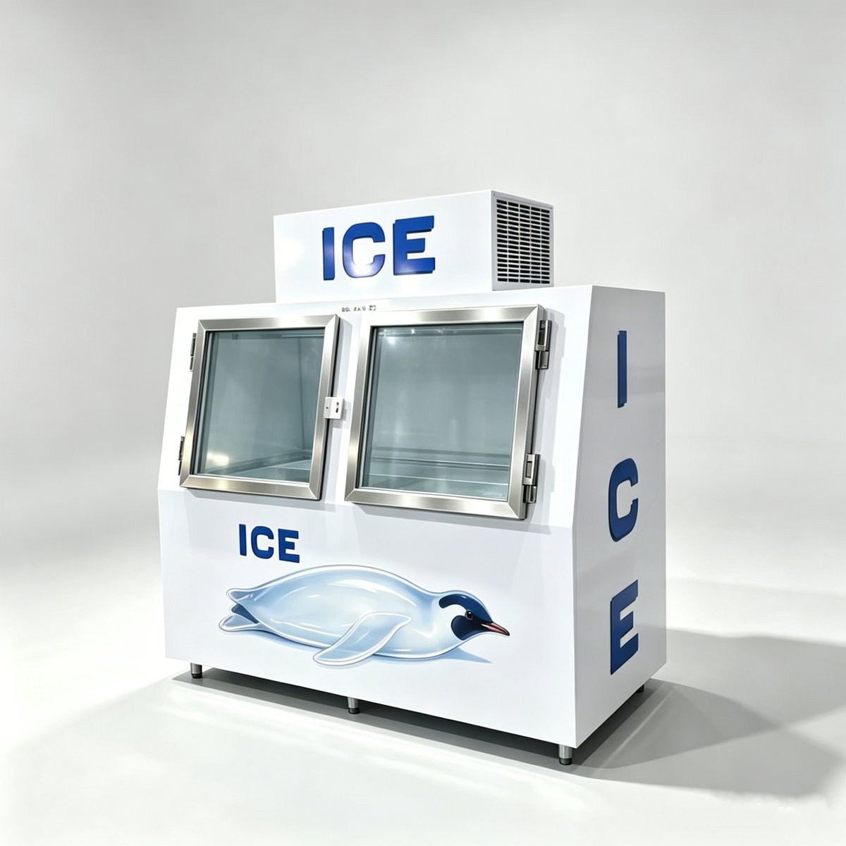 L-Factory Direct Horizontal Ice Storage Freezer Energy Efficient Ice Display Merchandiser Freezer with Custom Exterior Design