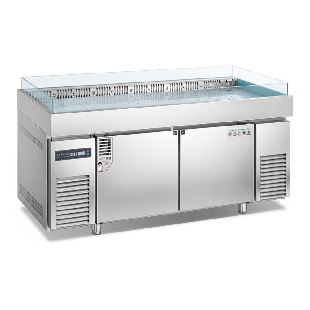 High Cost Performance Professional Table Top Display Freezer Precise Temperature Control Fish Display Table