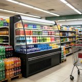 Low Noise Air Curtain Fridge Large Capacity Multideck Open Chiller for Fresh Dairy Products