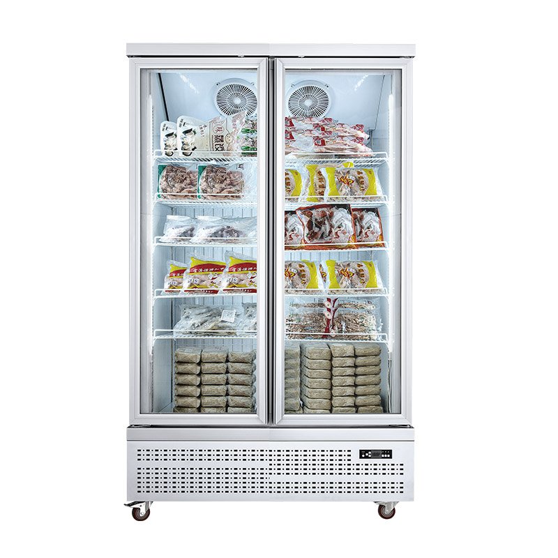 Superstore Display Vertical Used Back bar Glass Door Show case Freezer for Vegetables and Fruits