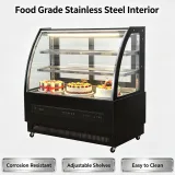 CE Certified Commercial Cake Display Cooler Export Grade Bakery Refrigerated Showcase