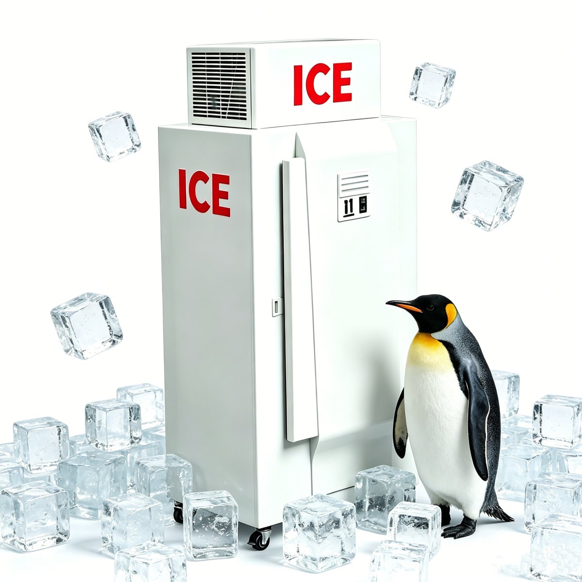 L-Anti-Corrosion Mobile Ice Storage Freezer Single Solid Door Ice Holding Freezer With Brake Wheels