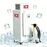 L-Anti-Corrosion Mobile Ice Storage Freezer Single Solid Door Ice Holding Freezer With Brake Wheels