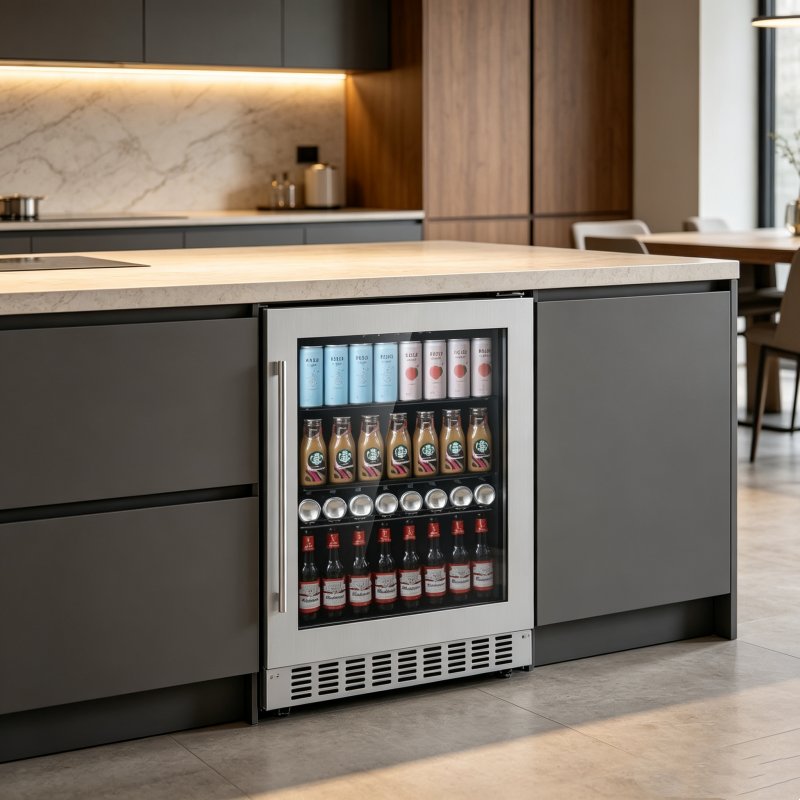 L- Custom Interior Rack Wine Cooler Stainless Steel Frame Commercial Household Wine Refrigerator Manufacturer