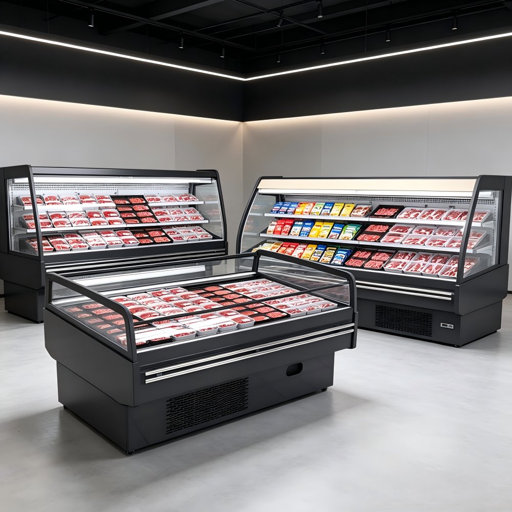 Dual Purpose Open Top Island Refrigerated Display Case for Supermarket