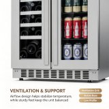 C-Compact 115L Dual Door Drink Fridge Commercial Bar Beer Storage Cabinet