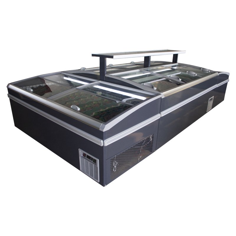 Wholesale Commercial Frozen Food Cabinet Open Top Combined Deep Island Cabinet Freezer Horizontal Display Fridge