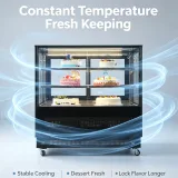 3 Layers Cake Showcase Refrigerator Front Rear Access Dessert Display Cooler For Cafe