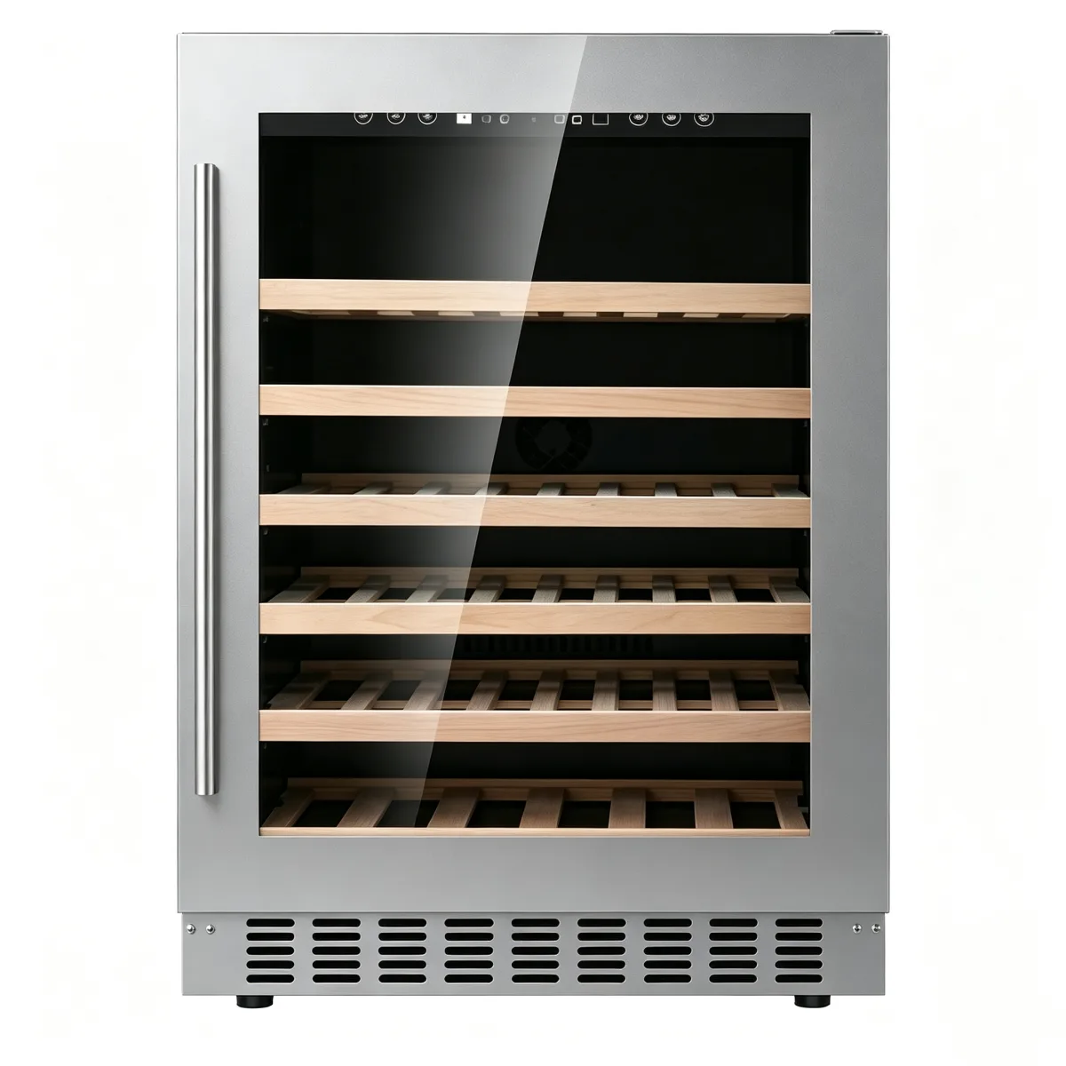 G-Fan Cooling Touch Control Wine Cabinet With Roll Out Beech Racks
