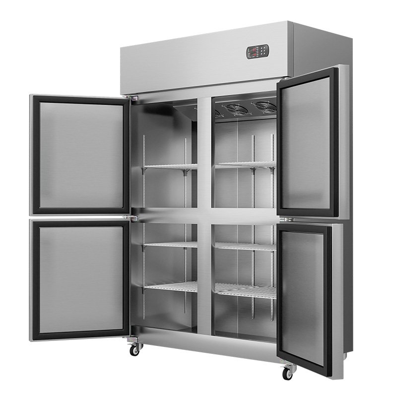 BEILI Refrigeration Equipment Stainless Steel Vertical Refrigerator Freezer Double Door
