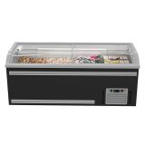 Curve Glass Cover Style Plate Freezer Horizontal Chiller Meat Frozen Display Mini Freezer for Meat