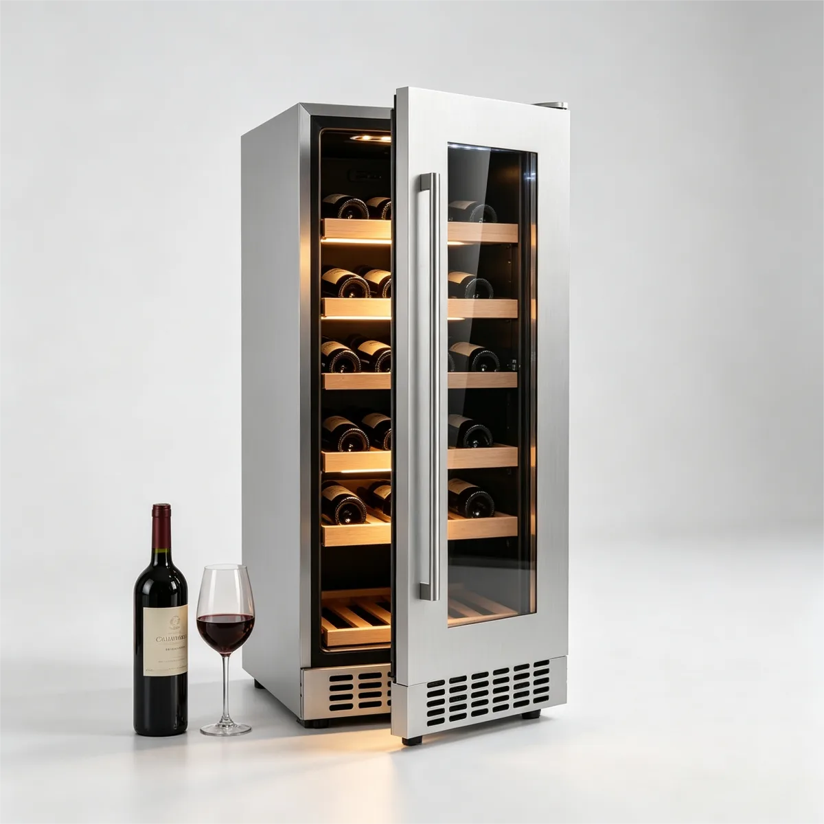 C-Slim Embedded Freestanding Dual Use Wine Fridge 58L Household Wine Storage Cabinet