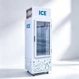 C-Fast Cooling Direct Cooling Single Glass Door Ice Storage Freezer Vertical Ice Holding Cabinet for Milk Tea Shop