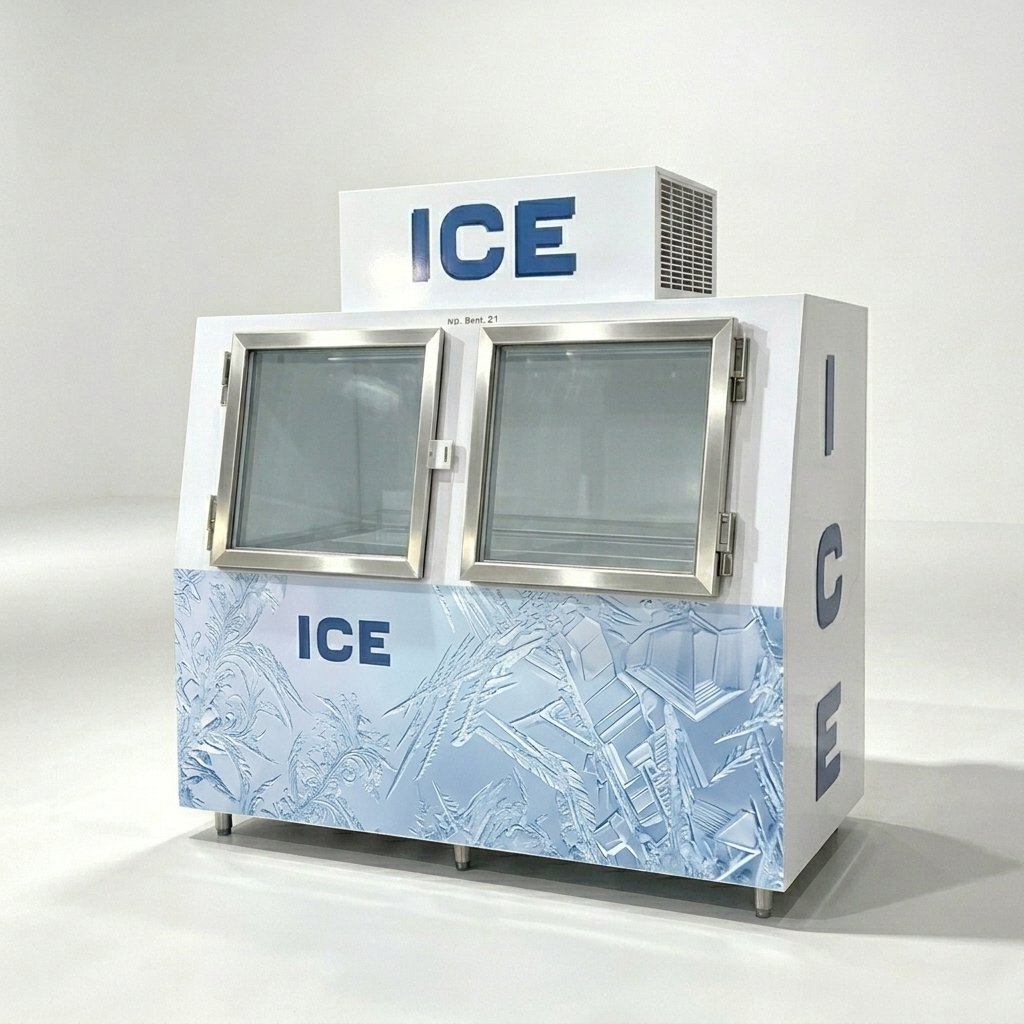 New Commercial Ice Merchandiser with Compressor Large Capacity Bagged Ice Storage Freezer