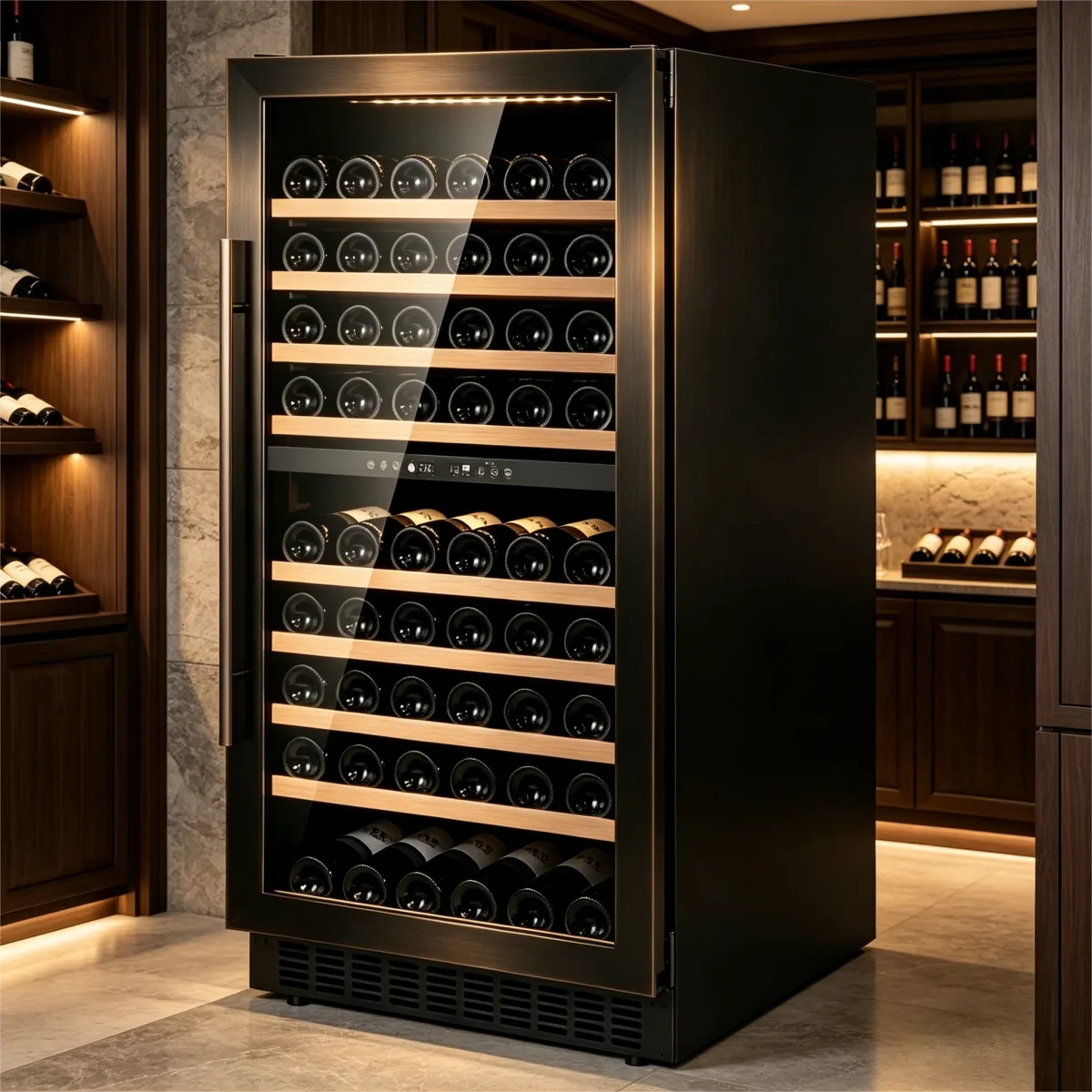 G-Reversible Door Wine Cabinet Temperature Memory Door Open Alarm