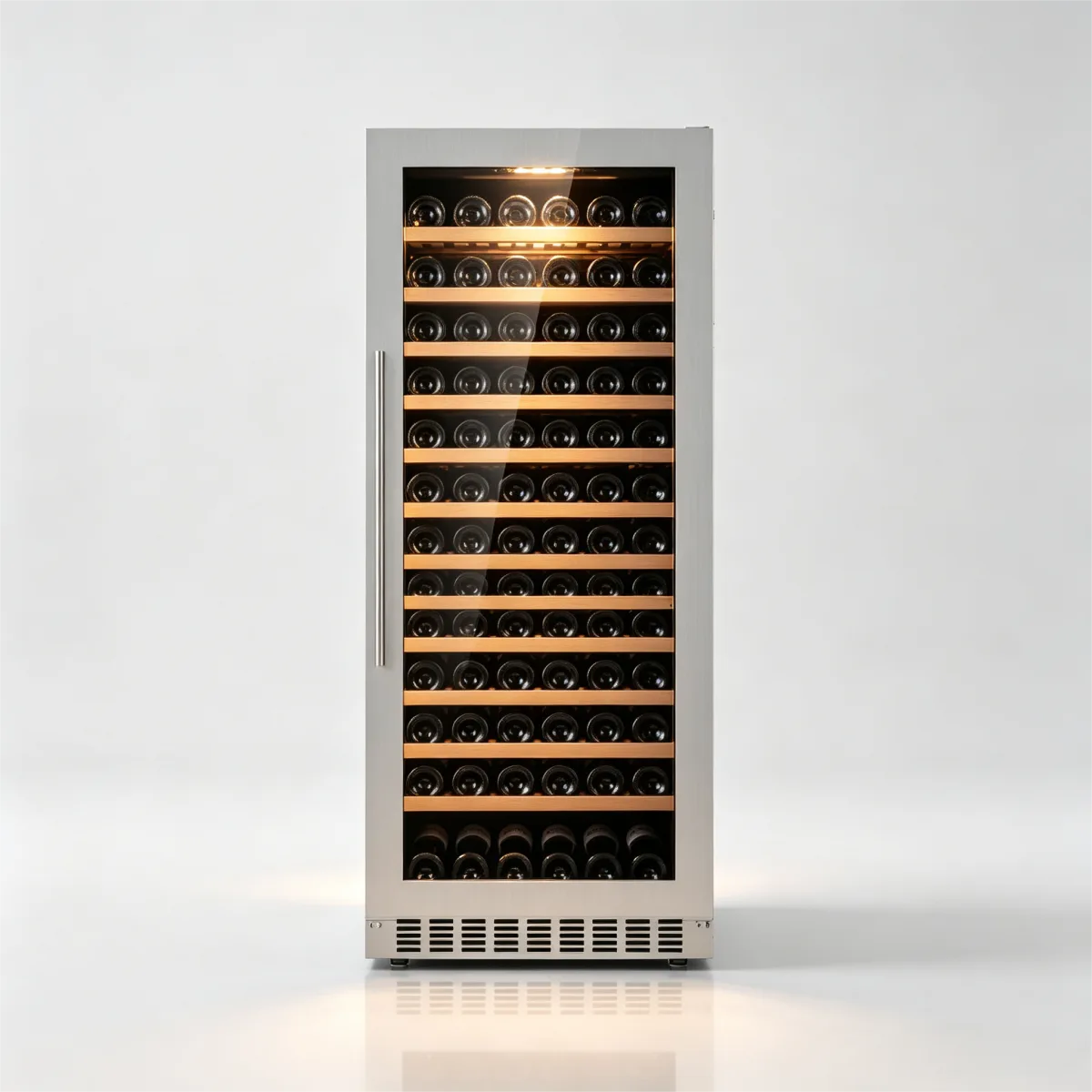 C-425L Freestanding Embedded Wine Fridge Multi-Layer Wooden Shelves