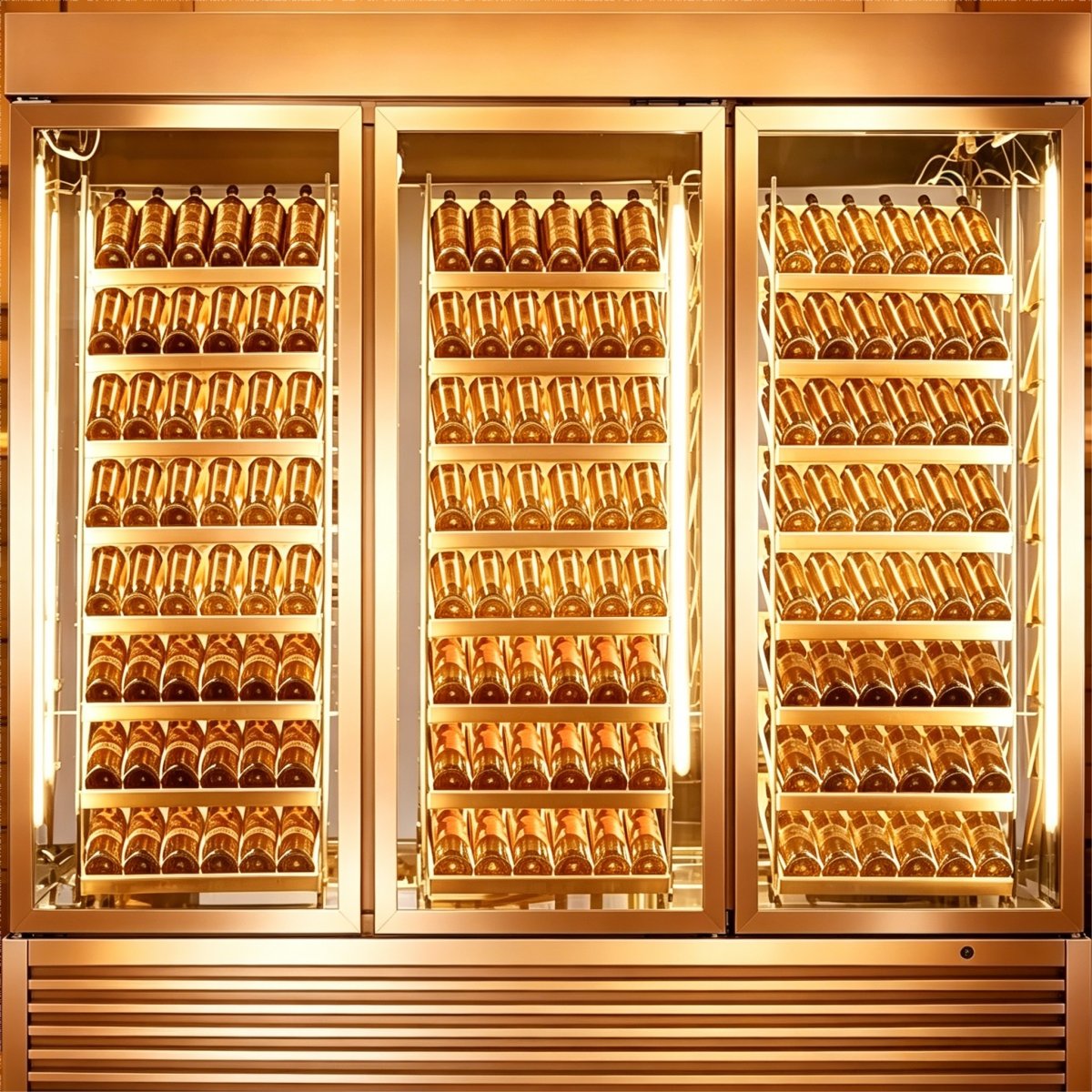G-Triple Glass Door Bottom Compressor Wine Cellar Cabinet