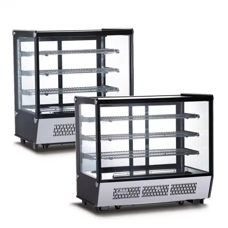 Commercial Multi-Tier Glass Door Cake Display Refrigerator for Bakery Shop