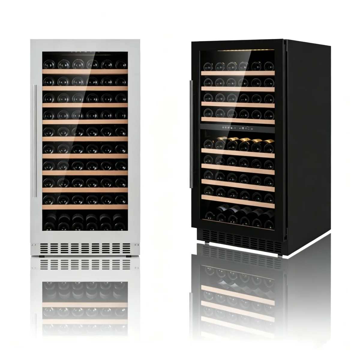 L- UV Protection LED Wine Chiller Single Door Anti-fog Glass Under Counter Wine Refrigerator for Private Bar