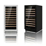 L- UV Protection LED Wine Chiller Single Door Anti-fog Glass Under Counter Wine Refrigerator for Private Bar