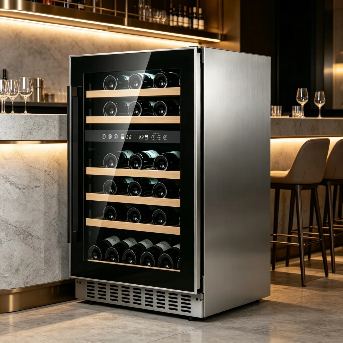 G-Bottom Ventilation Embedded Wine Fridge For Kitchen & Bar Use