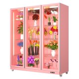 OEM Commercial Upright Glass Door showcase Flower Refrigerator