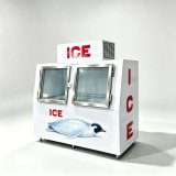 L-Custom Pattern Horizontal Ice Merchandiser Freezer Double Glass Door Bagged Ice Storage Freezer with Safety Lock