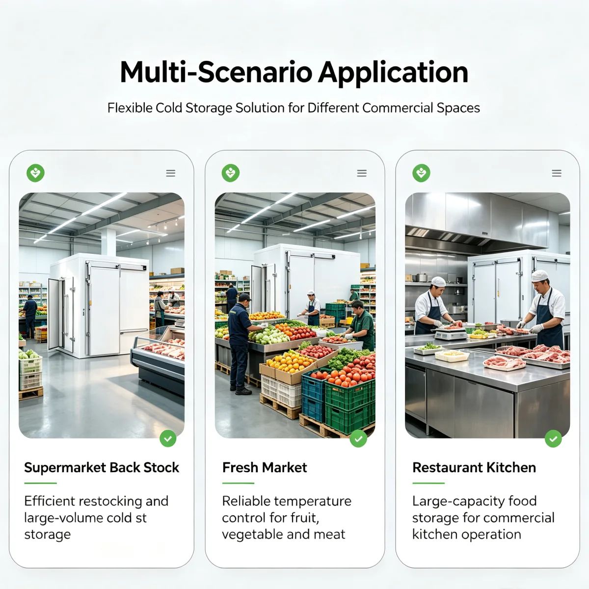 Heavy Duty Walk-in Deep Freezer Cold Room High Insulation Commercial Cold Storage for Catering