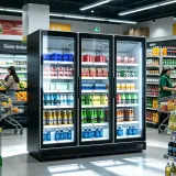 Anti-Fog Glass Three Door Commercial Beer & Soda Showcase Fridge
