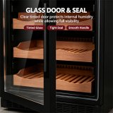 C-375L Large Vertical Cigar Humidor Cedar Wood Shelves Constant Temp & Humidity Storage