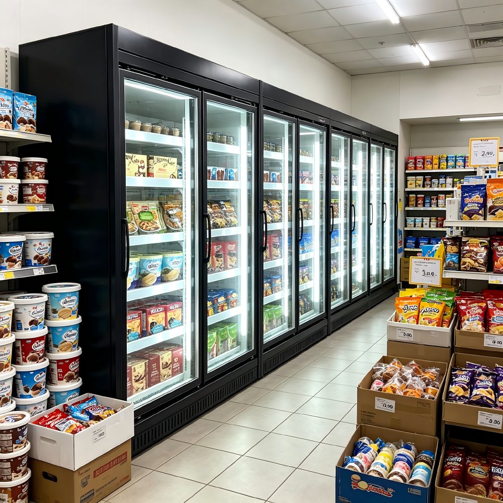 Self-closing Hinged Doors Beverage Display Fridge Auto Defrost Commercial Drink Refrigerator for Dairy Display