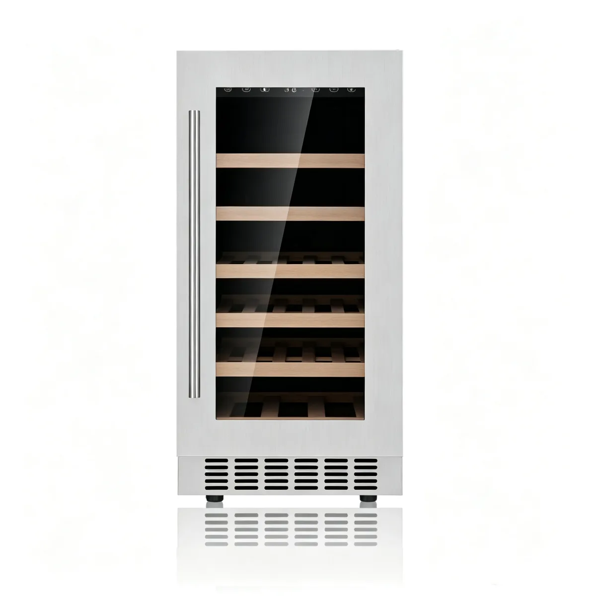 L- Slim Vertical Wine Refrigerator Reversible Door UV-Free LED Light Household Built-in Wine Chiller