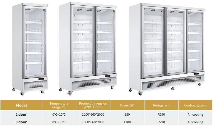 Upright Wine Beverage Coolers Glass Door Beverage Display showcase Commercial Refrigerator Vertical Freezer with Glass Door