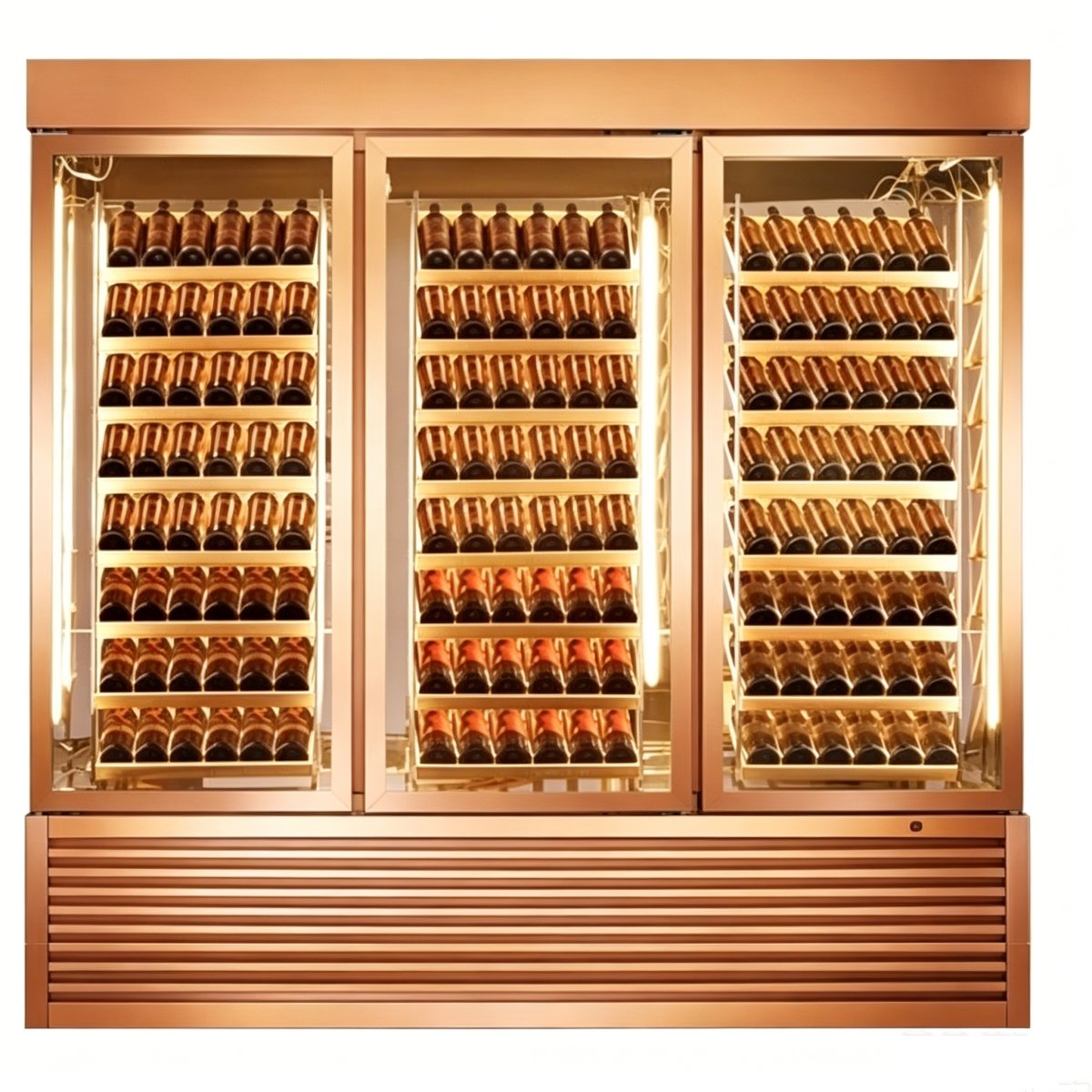 L- Large Triple Door Wine Storage Cabinet LED Light Constant Temperature Wine Cooler Commercial Wine Display Fridge