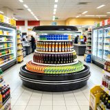 CE Certified Round Merchandiser Cooler Adjustable Shelves Circular Display Chiller for Retail Shop