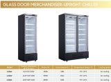 Commercial Double Door Beverage Refrigerator, Glass Door Display Fridge for Supermarket Retail Cold Drink Cooler