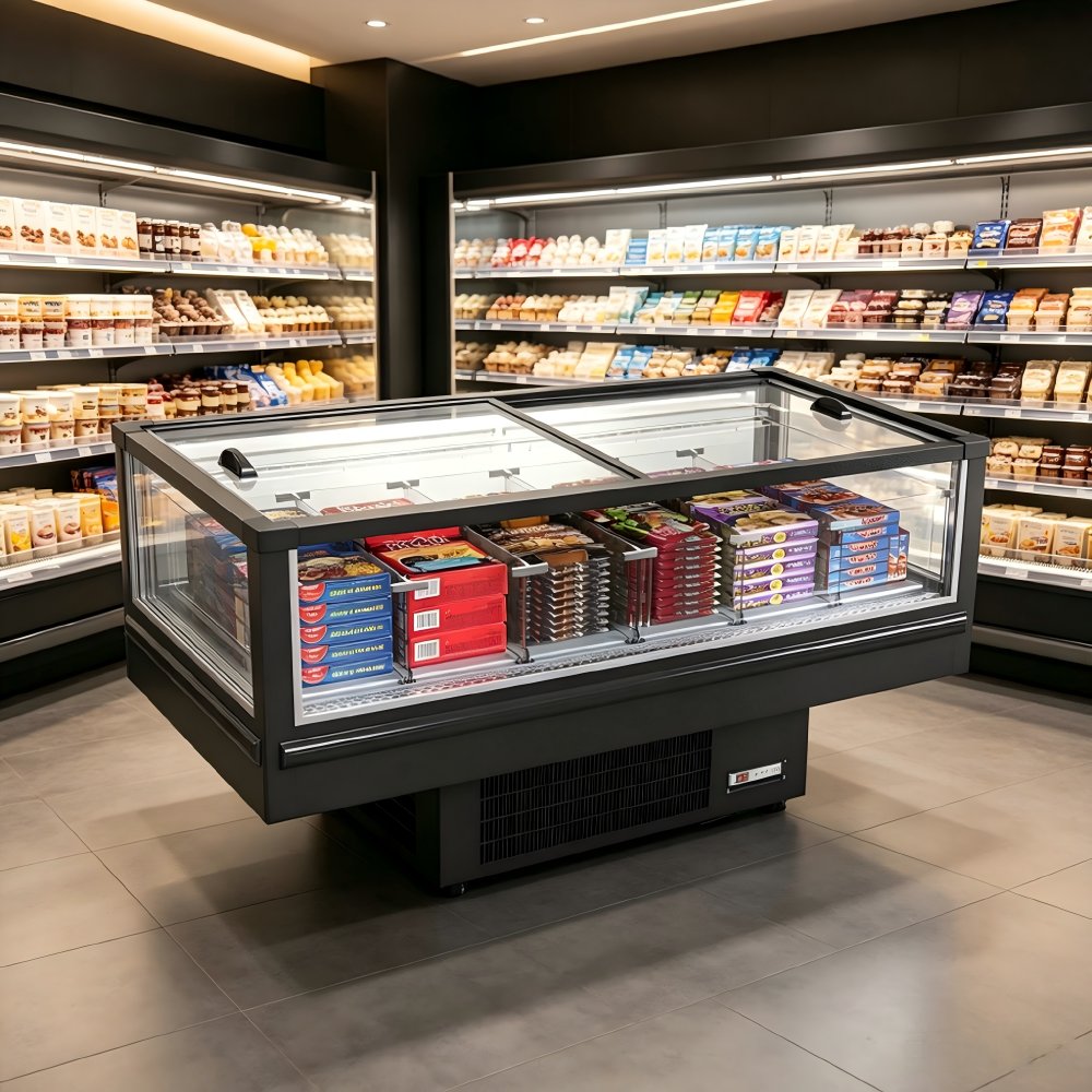 Stepped Open Fresh Meat Display Cooler Digital Thermostat Commercial Refrigerated Display Case