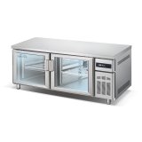 Commercial Kitchen Double Door Refrigerator Refrigeration Equipment Stainless Steel Workbench Freezer