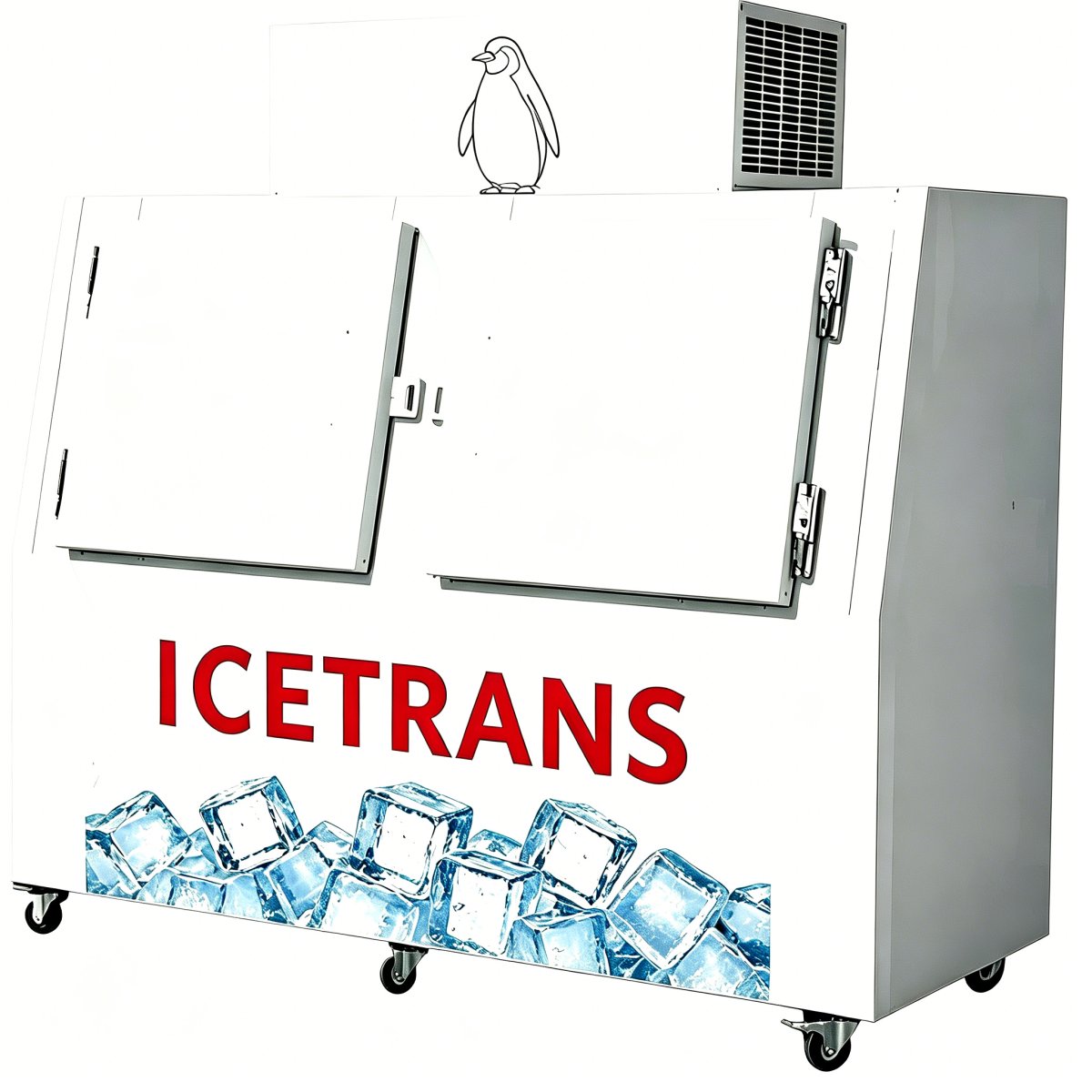 G-ICETRANS Double Solid Door Commercial Ice Storage Freezer