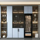 L- Anti-oxidation Wine Display Cooler Stainless Steel Frame Commercial Wine Cabinet