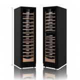 L- Detachable Beech Racks Wine Refrigerator Reversible Door UV-Free LED Narrow Built-in Wine Chiller