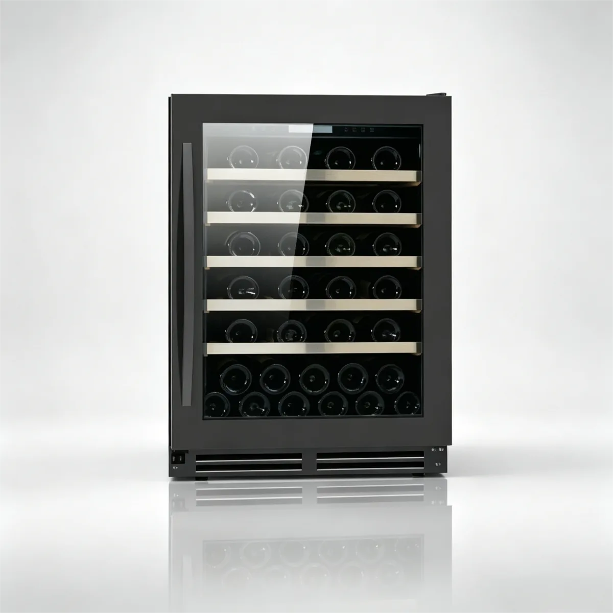 C-165L Vertical Built-in Wine Refrigerator Solid Wood Racks 5-12℃