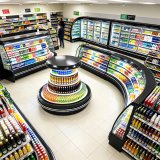 360 Degree Round Retail Display Cooler Full Visibility Circular Display Chiller for Supermarket