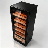 C-375L Large Vertical Cigar Humidor Cedar Wood Shelves Constant Temp & Humidity Storage