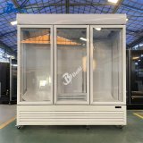 3 Door Standing Cooler with Wheels Drink Supermarket Display Cooler  Fridge