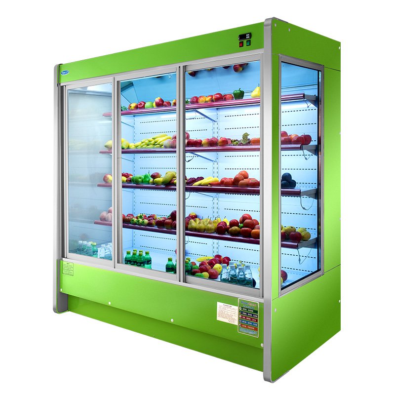 Dairy Products air Curtain Display Meat Supermarket Open Chiller